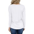 thumbnail image 3 of Top Suelto De Manga Larga, Algodón Poliéster Resistente Al Desgaste Casual Blusa Fluida De Color Sólido Respetuoso Con La Piel Para Ir De Compras, 3 of 4