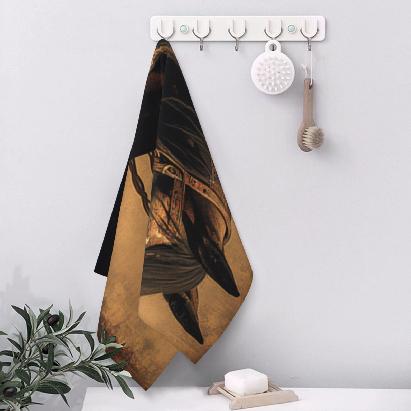 Vintage Horse Western Retro 27.5" x 16" Ultra Soft Hand Towel, Face Wash Cloth for Bathroom, Gym, Travel, Pool