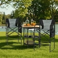 thumbnail image 2 of Gymax 46'' Tall Directors Chair w/ Foldable Side Table & Footrest Extra Cup Holder, 2 of 10