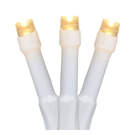 Battery Operated LED Christmas Lights - Warm White - 9.5' White Wire - 20ct