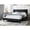 Charcoal, variant on Grey Platform Queen Bed | With Velvet Headboard, Bedroom, No Box Spring, Cozy