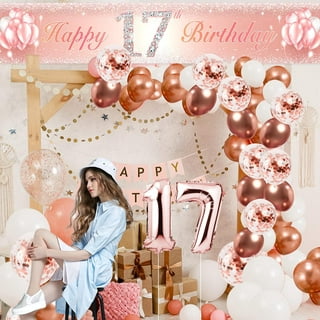 24 Piece 17th Birthday Decorations For Girls, 17 Year Old, 40% OFF