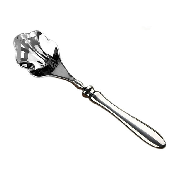 Cuchara de acero inoxidable, cuchara de mesa en forma de concha, cuchara multifuncional perfecta plata pequeña