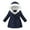 f-Navy, variant on Girls Winter Coats Girls Puffer Jacket with Pocket Zip up Winter Hoodies Coat Solid Color Long Sleeve Toddler Jacket for Teen 4-5 Years