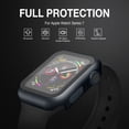 thumbnail image 3 of Apple Watch Case for Apple Watch Series 8 Series 7 41mm with Built-in Tempered Glass Screen Protector, All-Around Ultra-Thin Bumper Full Cover Hard PC Protective Case for iWatch, Midnight, 3 of 5