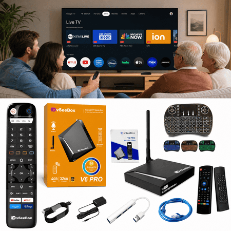 vSee Box V6 Pro 2026 Newest, 4GB RAM+32GB Storage,Parental Control