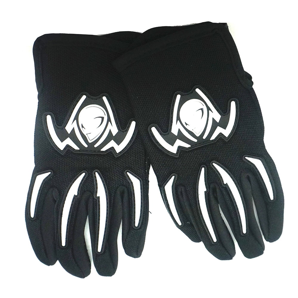 1Storm Youth Kids Motorcycle Full Face Helmet B15 Street Bike BMX MX Shark Black + MG Youth Glove Bundle