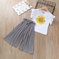 thumbnail image 2 of kpoplk Toddler Baby Girls Summer Outfit Sleeveless Lace Embroidery Clothes Toddler Kids Tank Tops Bell-bottom Pants Set(Grey,8 Y), 2 of 7