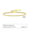 thumbnail image 3 of 2MM Thin Box Chain 14K Yellow Gold Bracelets for Men Boys,Adjustable Personalized Creative Fashion Chain Links Wristband,Simple Jewelry Gift, 3 of 8