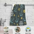 thumbnail image 4 of Nautical Anchors Rudders Hand Towels 2 PCS, Starfish Seashells Kitchen Towel Ultra Soft and Highly Absorbent,Decorative Fingertip Face Towel for Bathroom Hotel, 28.3"x14.4", 4 of 4