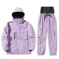 thumbnail image 3 of Snowsuit Women Mens Ski Jacket and Pants Set Ski Suit Winter Waterproof Windproof Hooded Snow Coat 2 Pieces Snowboarding Snowsuits, 3 of 6