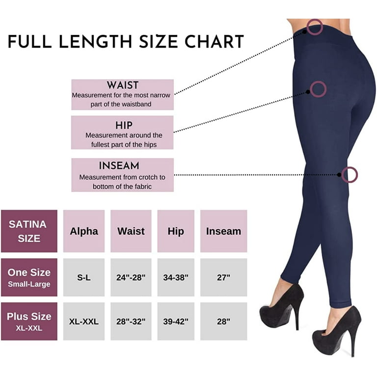 Satina High Waisted Leggings for Women 3 Inch Waistband Plus Size Navy Walmart