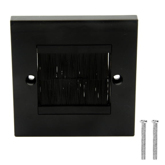 86 Type Black Dustproof Brush Panel Wall Plate Cable Pass Through Wire Hider For Socket for Wires in Wall Hider