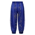 thumbnail image 2 of TiaoBug Kids Girls Harem Pants Belly Dance Costume Bollywood Tribal Arabic Princess Lantern Trousers Blue 9-10, 2 of 6