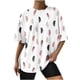 thumbnail image 2 of Blusa de manga corta con estampado de cuello redondo informal para mujer a la moda, Tops de verano OAVQHLG3B Store lin121212, 2 of 4