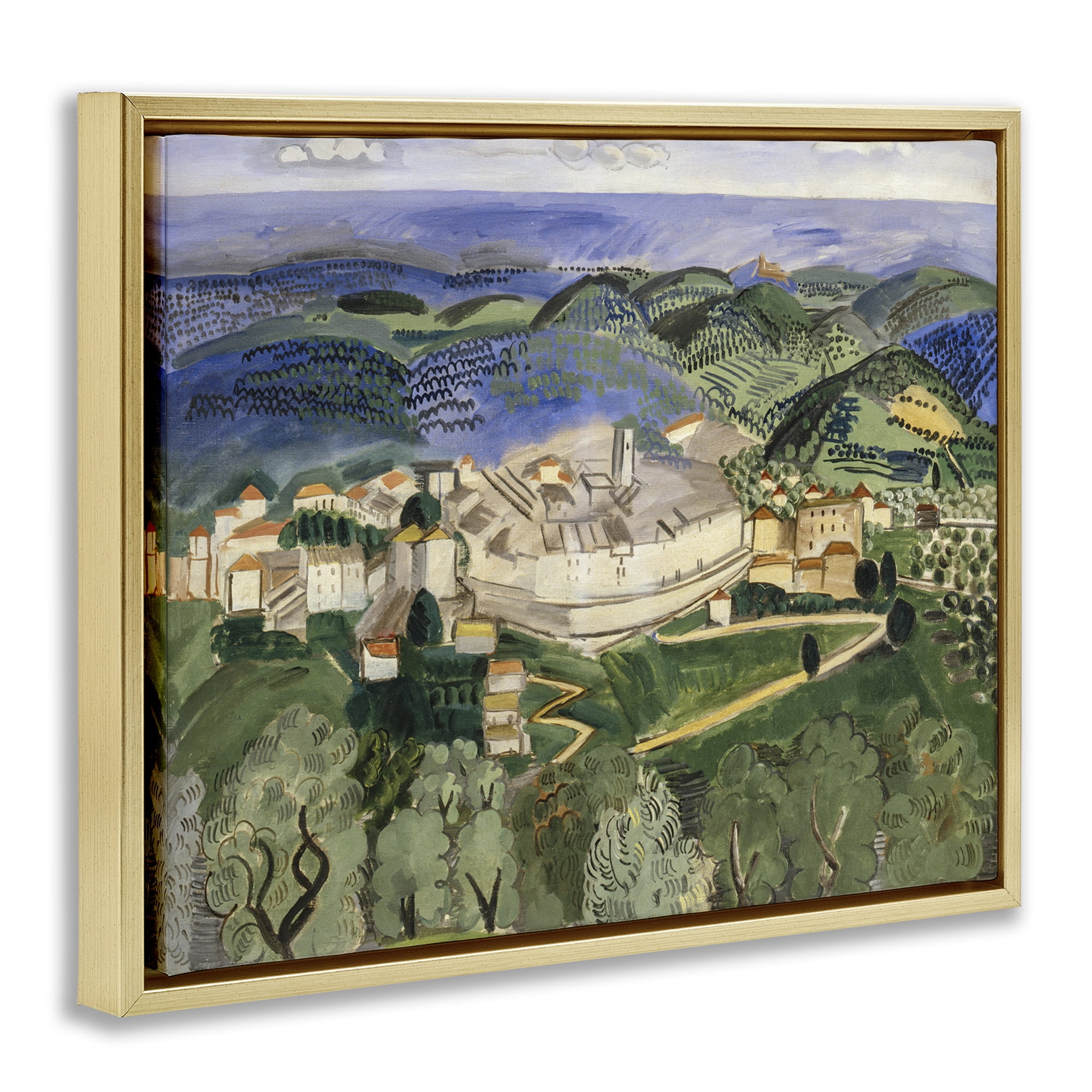 Stupell Industries Classic Raoul Dufy Landscape Landscape & Nature Painting Gold Floater Framed Canvas Art Print Wall Art, 31 x 25