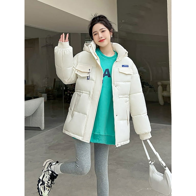 PIKADINGNIS New Winter Women Oversized Parkas Jackets Casual Thick Warm  Hooded Pattern Coat Female Winter Outwear Sports Jacket parkas