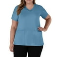 thumbnail image 5 of Fabrcox Womens Lightweight Scrub Tops Slim Fit Short Sleeve V Neck Nurse Scrubs Tops with Pockets Fall Spring Working Uniform Sky Blue 5XL, 5 of 5