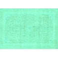 thumbnail image 1 of Ahgly Company Machine Washable Indoor Rectangle Abstract Turquoise Blue Modern Area Rugs, 2' x 5', 1 of 4