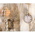 thumbnail image 6 of STP Goods Santa Claus with Watch and Gift Bag Collectible Doll 24” (60 cm) Santa Claus Christmas Figurine Holiday Décor Xmas Standing Decoration Xmas Figure Doll Decoration, Gold and White, 6 of 7
