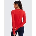 thumbnail image 2 of Camiseta Deportiva de Manga Larga Sin Costuras para Mujer CRZ YOGA Roja XXS, 2 of 6