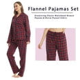 thumbnail image 6 of LNFINTDO Matching Couple Pajama Set, Mens and Womens Flannel Pajama Sets, Button Down Shirts & Flannel Pjs Pants, Red Stripe, Small, 6 of 8