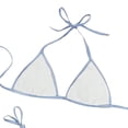 thumbnail image 3 of Stamzod Triangle Bikini Sets for Women Two Piece Drawstring Bathing Suits High Cut Cheeky Swimsuit Summer Beach Swimwear White-1 XS, 3 of 5