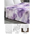 thumbnail image 6 of Purple Flower Twim Size Flat Sheet, Wrinkleproof & Fadeproof Cooling Flat Bed Sheet Only, Ombre Botanical Watercolor Floral Spring Breathable Soft Bedding Top Sheets 66 x 96 Inches, 6 of 8