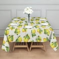 thumbnail image 3 of Yellow Lemon Fruit Flowers White Pattern Square Tablecloth,Waterproof Square Table Cover,Wipeable Spillproof Washable Table Cover for Home Kitchen Party Decor 42"X42"(107x107cm), 3 of 6