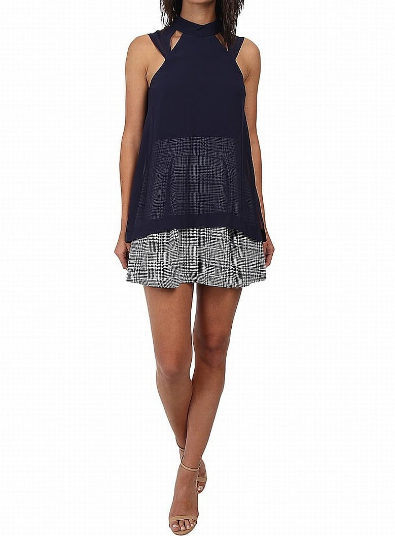 shift dress with chiffon overlay