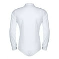 thumbnail image 4 of YONGHS Men's One-Piece Long Sleeve Bow Tie Shirt Top Leotard Modern Dance Latin Tango Bodysuit White X-Large, 4 of 7