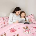 thumbnail image 5 of Homewish Chic Pet Dog 7-Piece Twin Bedding,Cartoon Animal Bedding Comforter Set,Pink,Pink Reversible, 5 of 8