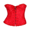 thumbnail image 4 of Femmes Vintage Corset Overbust Classique Bustier en Acier Os Lacets Haut, 4 of 5