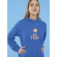 thumbnail image 2 of Atlanta City And The Sun Cartoon Hoodie Women -Image by Shutterstock, Female x-Large, 2 of 4