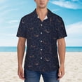 thumbnail image 2 of Balery Copper-Gold Gloss Outline Lily Flower Camisas hawaianas de manga corta para hombre, camisas playeras de corte holgado, camisas de vacaciones con botones,Small, 2 of 7