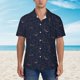 thumbnail image 2 of Fotbe Copper-Gold Gloss Outline Lily Flower Camisa Hawaiana para Hombre Unisex – Camisa Casual de Verano con Botones de Manga Corta de Algodón y Lino,Large, 2 of 7