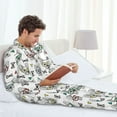 thumbnail image 6 of Yiaed Cute French Bulldog Print Men’s Pajamas Set - Long Sleeve Button Down Sleep Shirt and Pajama Bottoms Sleepwear Set Mens Pjs Sets Men's Pajama Bottoms-Medium, 6 of 7