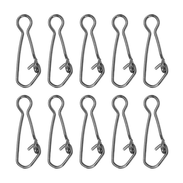 Unique Bargains 41Lbs en Acier Inoxydable Pêche Snaps Pivote Clips Changement Rapide Noir 50 Pack