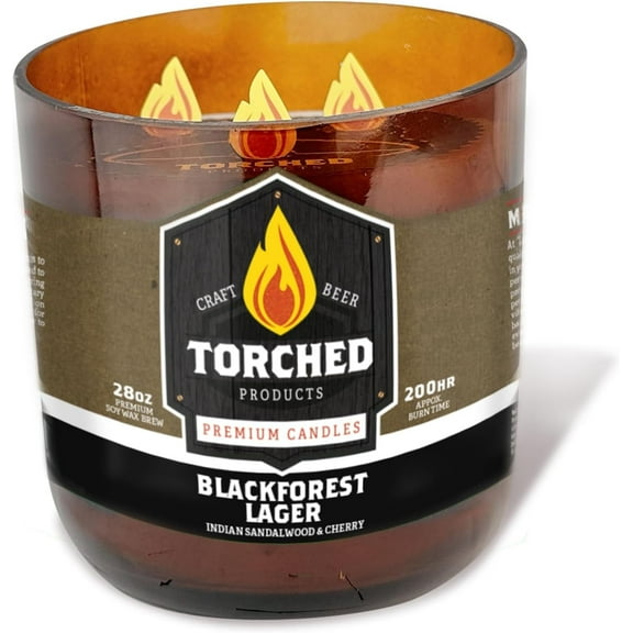 Torched Beer Scented Candles Natural Soy Wax Candle 28 oz Blackforest Lager