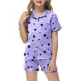 thumbnail image 5 of Gubotare Summer Pajamas Toddler Girl Big Girls Tie Dye Pajamas Tee & Shorts 2-Piece Clothes Set Cute Jammies (Purple,Size 2-3 Years), 5 of 5