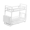 thumbnail image 3 of Plate Holder Organizer Kitchen Cabinet Storage Shelves for RV Home Cupboard Double Layer, 3 of 10