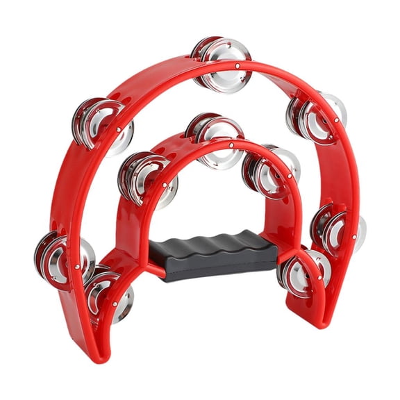 Musical Shaking Tambourine with Stainless Steel Rings and Sturdy ABS Small Tambourine Suitable for Parties Band Practice