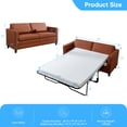 thumbnail image 3 of BALUS Convertible Sofa Bed, Queen Size Leather Upholstery Sleeper Sofa, Super Comfy Pull Out Sofa Bed for Living Room, Cognac Tan, 3 of 7