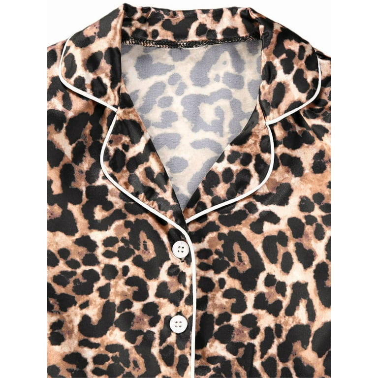 Aunavey Toddler Baby Girl Pajamas Sets Kids Leopard Button Down 2 Piece Sleepwear Pjs Clothes