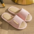 thumbnail image 2 of Slippers for Women,Women Striped Bottom Soft Home Slippers Warm Cotton Shoes Indoor Slippers On Shoes For Bedroom House,Womens Slippers,Pink,7.5, 2 of 8