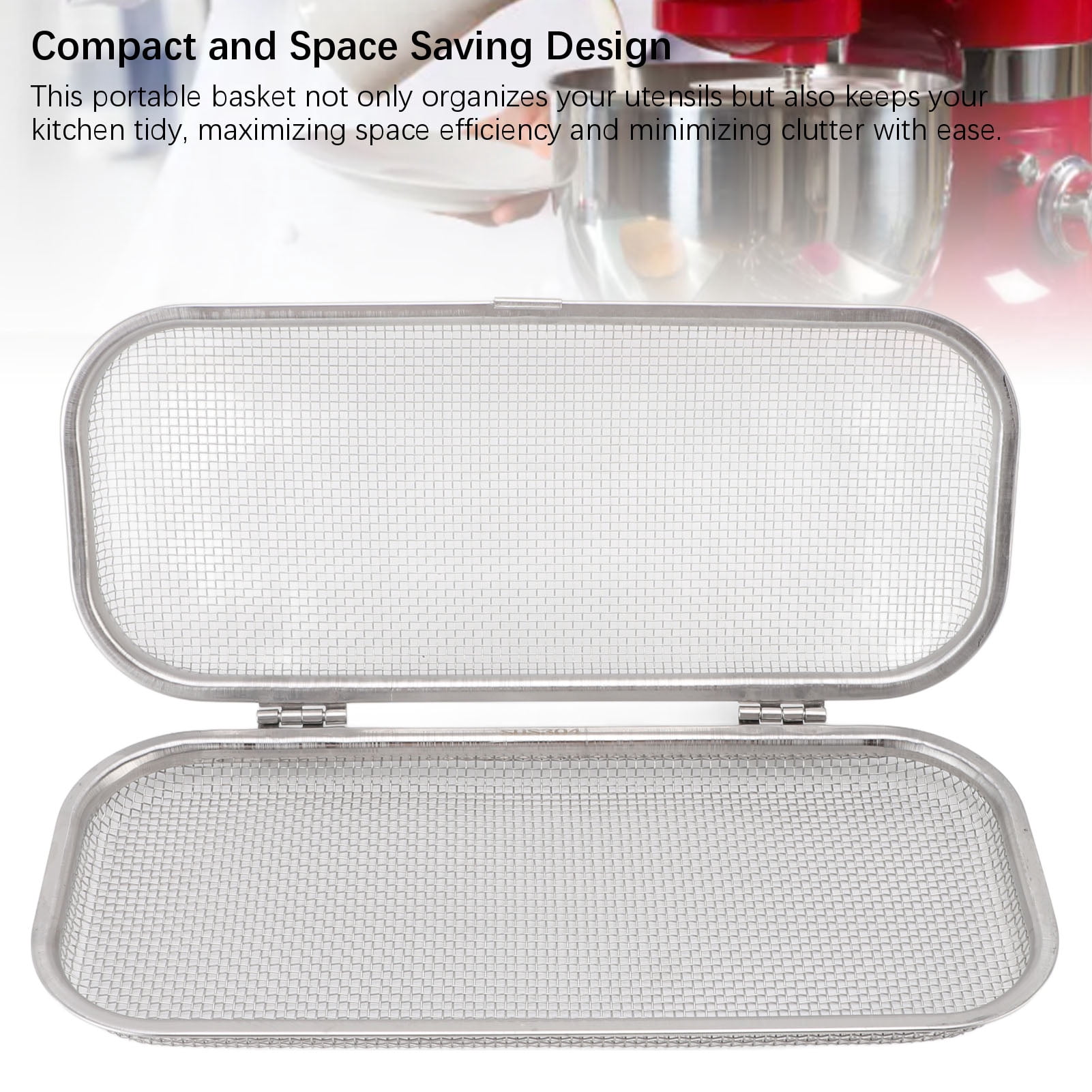 Nieyigj Small 304 Stainless Steel Dishwasher Utensil Basket Silverware Holder Mesh Drain Box for Chopsticks and Small Items Replacement Accessory (10.4 x 4.5 x 1.4 inches)