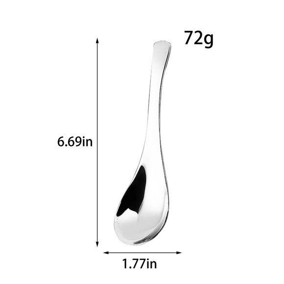 Jierger Large Stainless Steel Dinner Spoon for Children & Adult Home Dining, Deepen Thickened Soup Spoon for Broth & Porridge, Large Capacity Metal Spoon for Daily Meal Use