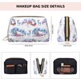 thumbnail image 5 of Naloa Snowy Cottage Holiday Scene Leather Makeup Bag for Purse Travel, Portable Small Cosmetic Organizer for Women and Girls, Make up Bag with Zipper, 5 of 8