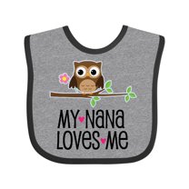 Inktastic My Nana Loves Me Owl Girls Baby Bib