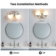 thumbnail image 4 of KAISITE 2-Light Metal Wall Sconces with Frosted White Lampshades, for Bathroom over Mirror, Silver, 4 of 10